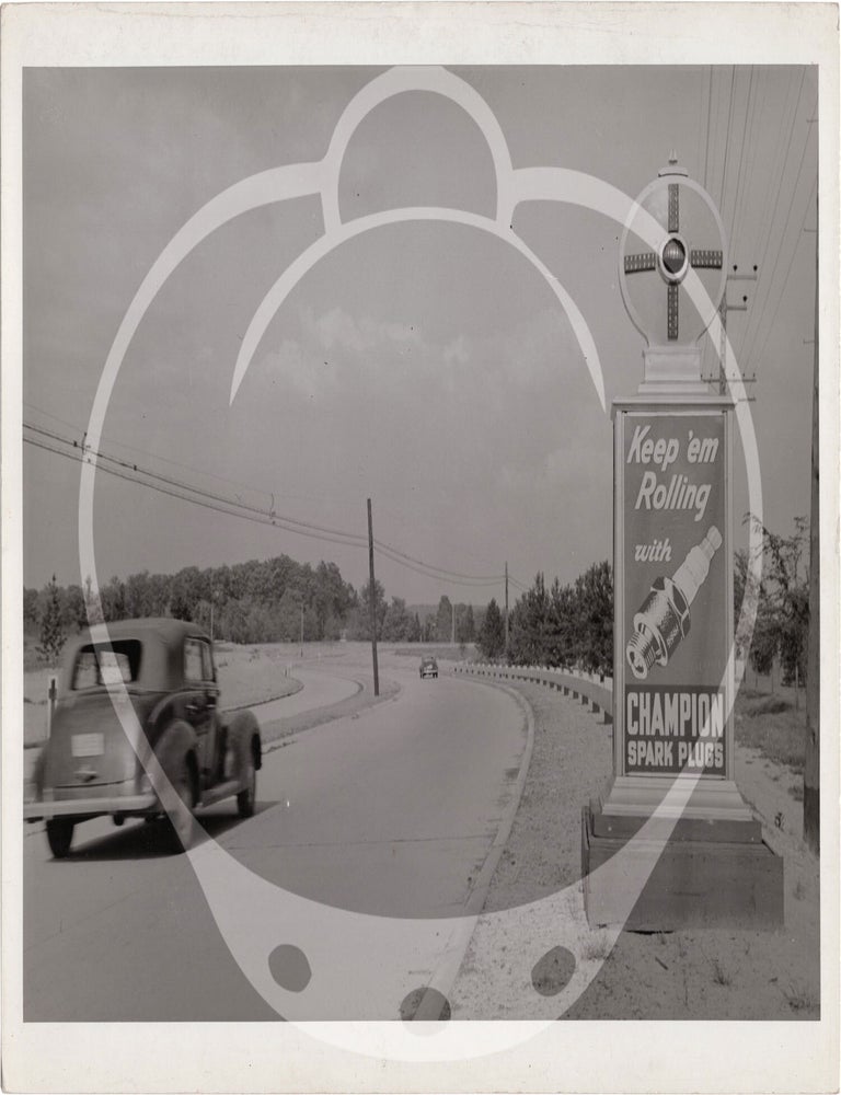 Archive of 26 original mid-Atlantic roadside alert signs with advertisements, circa 1930s-1940s
