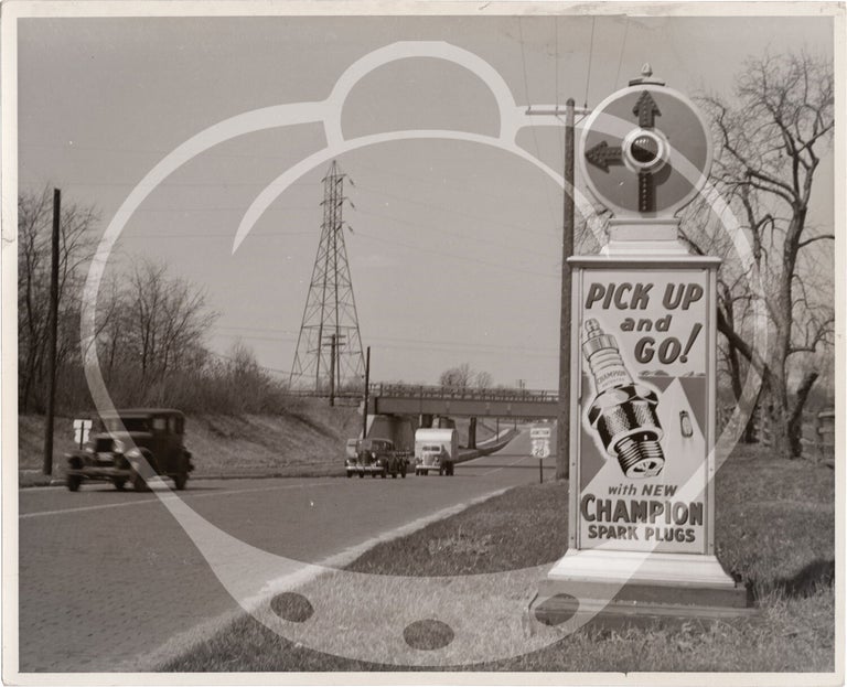 Archive of 26 original mid-Atlantic roadside alert signs with advertisements, circa 1930s-1940s