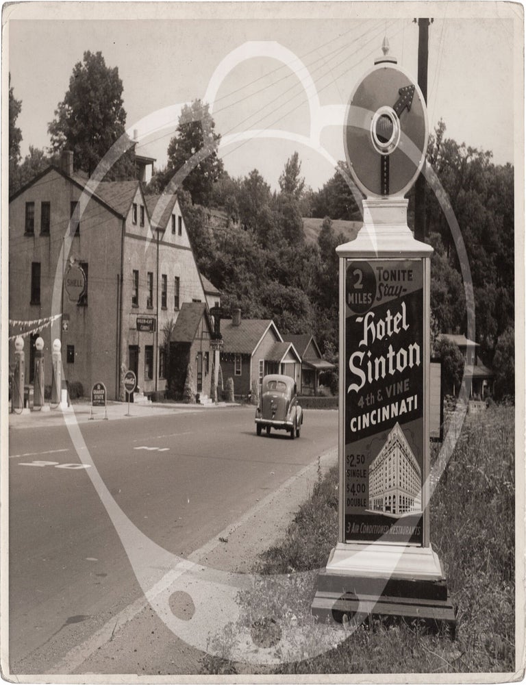 Archive of 26 original mid-Atlantic roadside alert signs with advertisements, circa 1930s-1940s