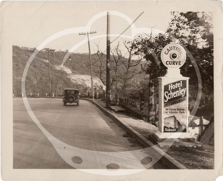 Archive of 26 original mid-Atlantic roadside alert signs with advertisements, circa 1930s-1940s
