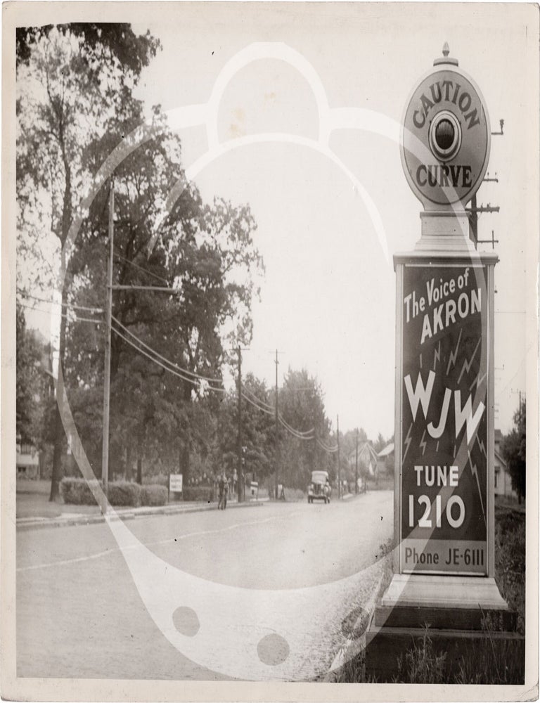 Archive of 26 original mid-Atlantic roadside alert signs with advertisements, circa 1930s-1940s