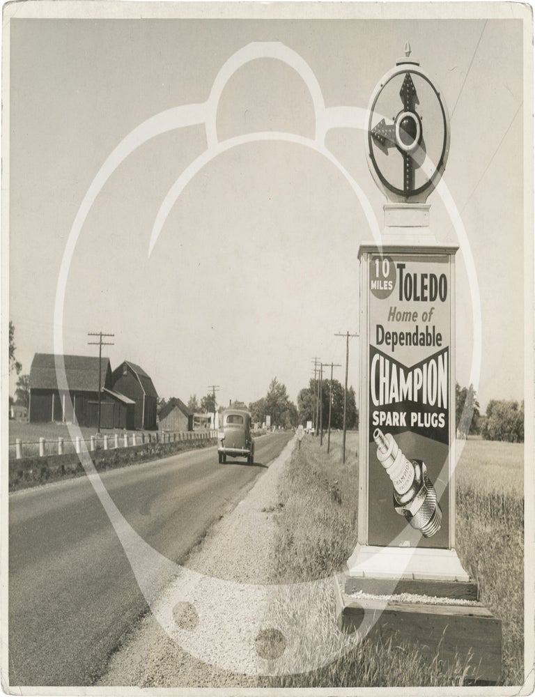 Archive of 26 original mid-Atlantic roadside alert signs with advertisements, circa 1930s-1940s