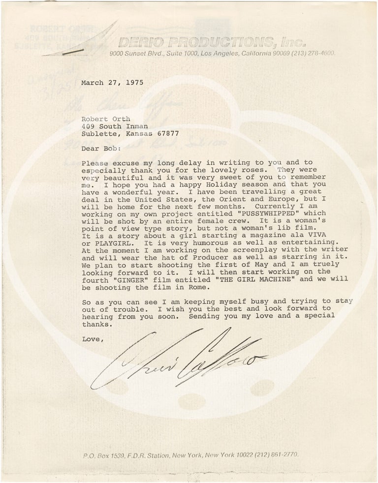 Archive of material belonging to sexploitation director and producer Don Schain, including 16 original screenplays, 80 set photographs, legal correspondence, fan mail, and production documents