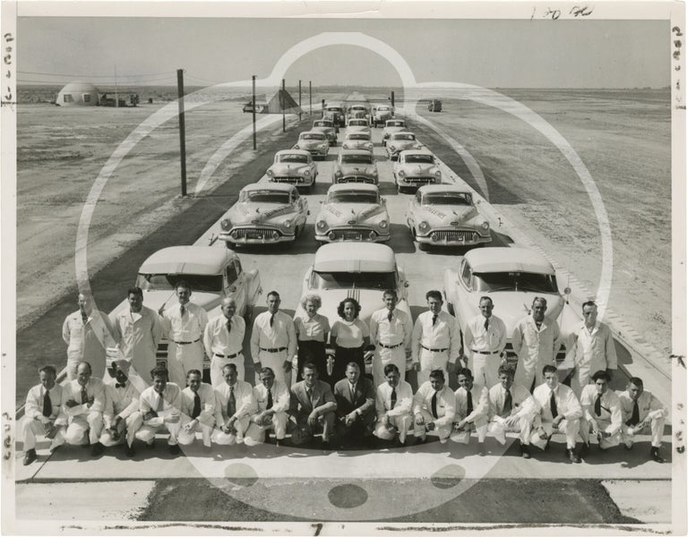 Archive of fifteen original photographs of automobile tire testing by the US Rubber Company, circa 1950s