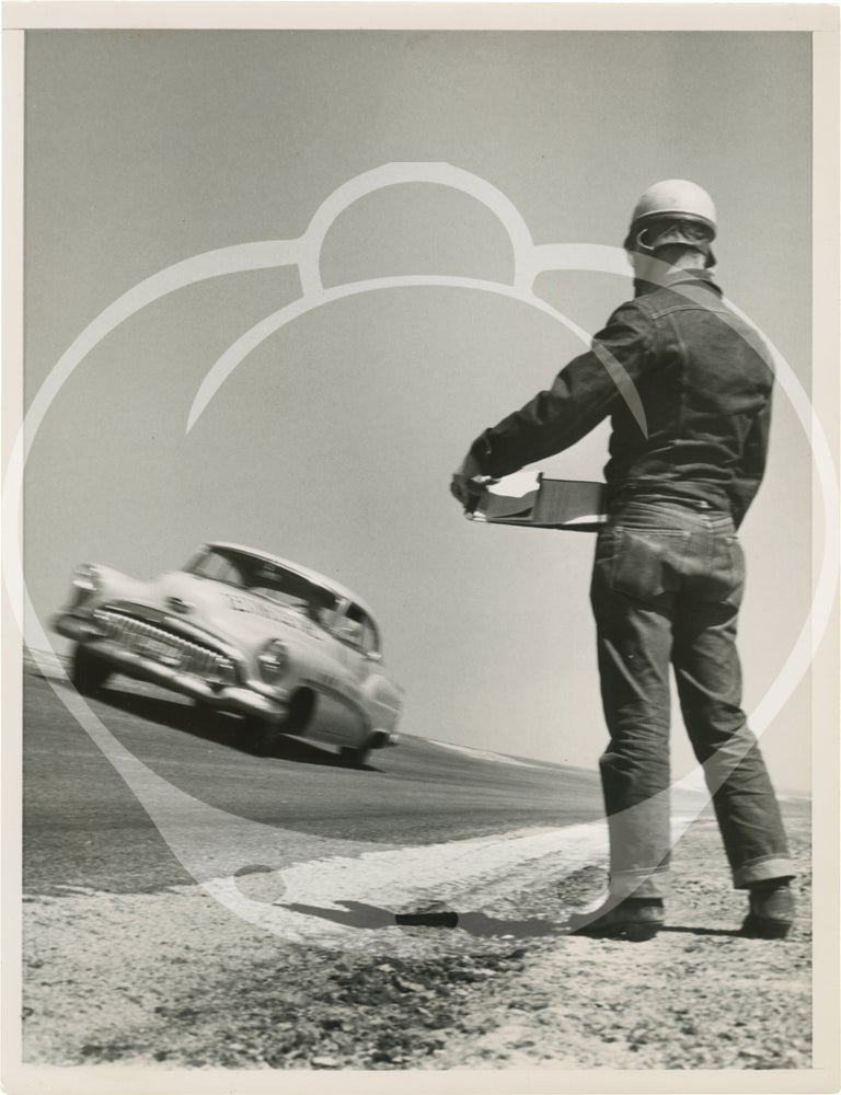 Archive of fifteen original photographs of automobile tire testing by the US Rubber Company, circa 1950s