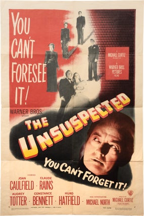 Book #157071] The Unsuspected (Original poster for the 1947 film). Michael Curtiz, Charlotte...