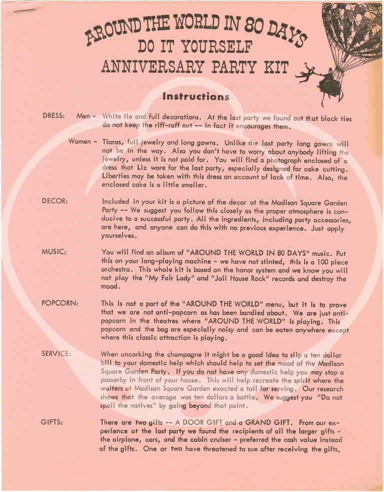 Around the World in 80 Days Do It Yourself Anniversary Party Kit