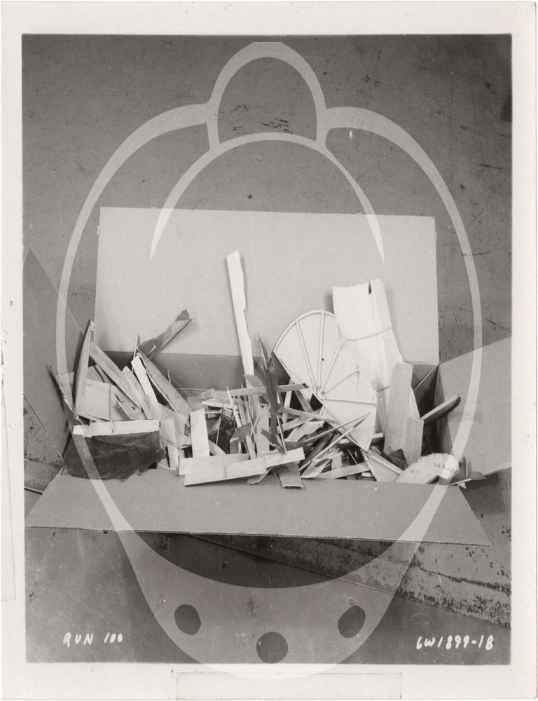 Archive of 46 original vernacular photographs of a model airliner in wind tunnel tests