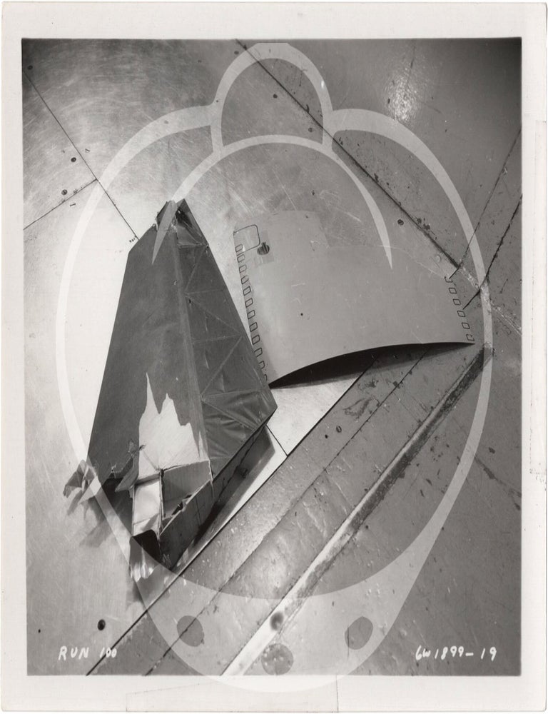 Archive of 46 original vernacular photographs of a model airliner in wind tunnel tests