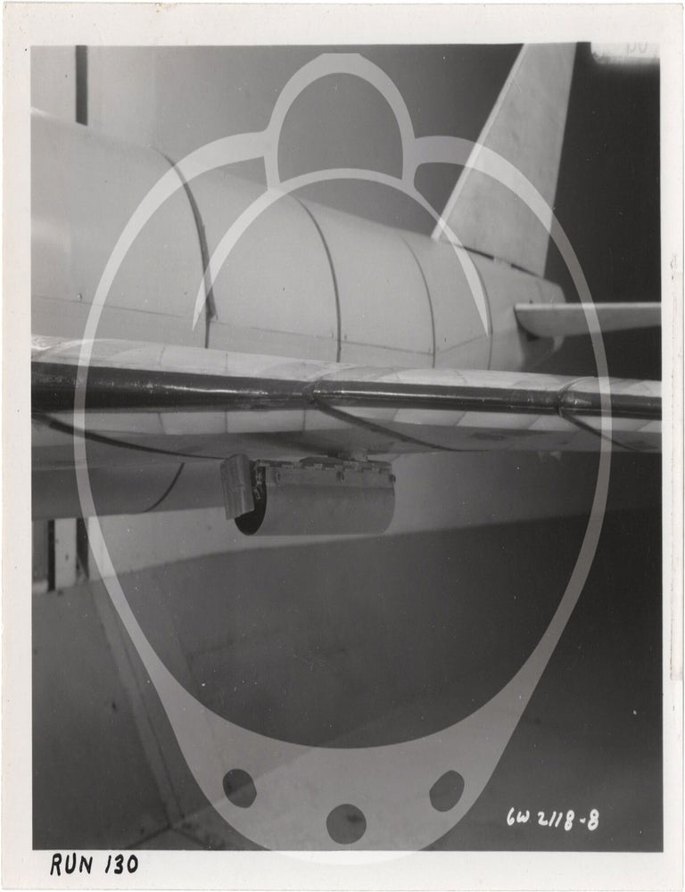 Archive of 46 original vernacular photographs of a model airliner in wind tunnel tests