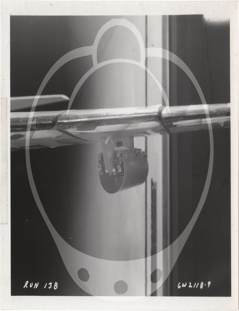 Archive of 46 original vernacular photographs of a model airliner in wind tunnel tests