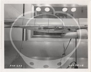 Archive of 46 original vernacular photographs of a model airliner in wind tunnel tests
