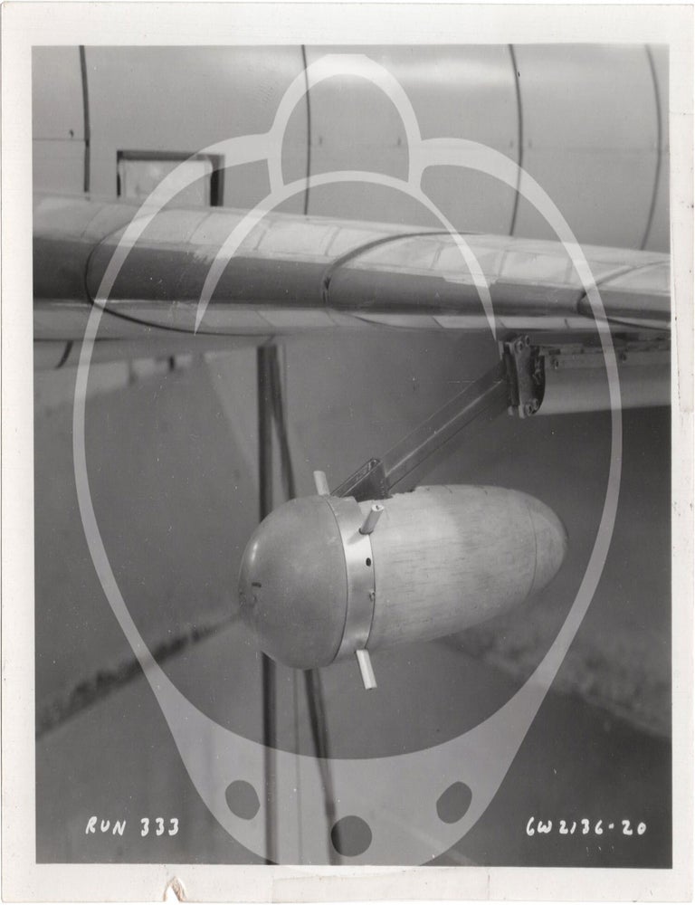 Archive of 46 original vernacular photographs of a model airliner in wind tunnel tests