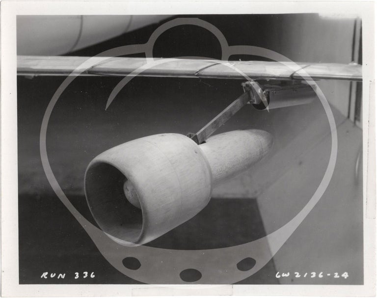 Archive of 46 original vernacular photographs of a model airliner in wind tunnel tests