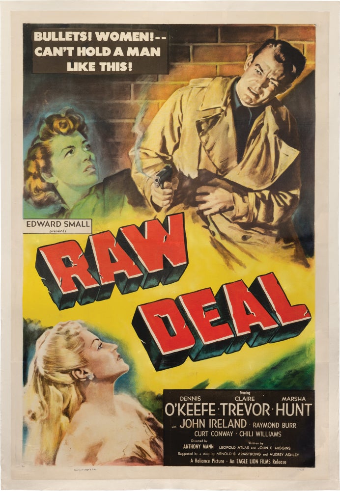 Book #157189] Raw Deal (Original poster for the 1948 film). Anthony Mann, John C. Higgins Leopold...