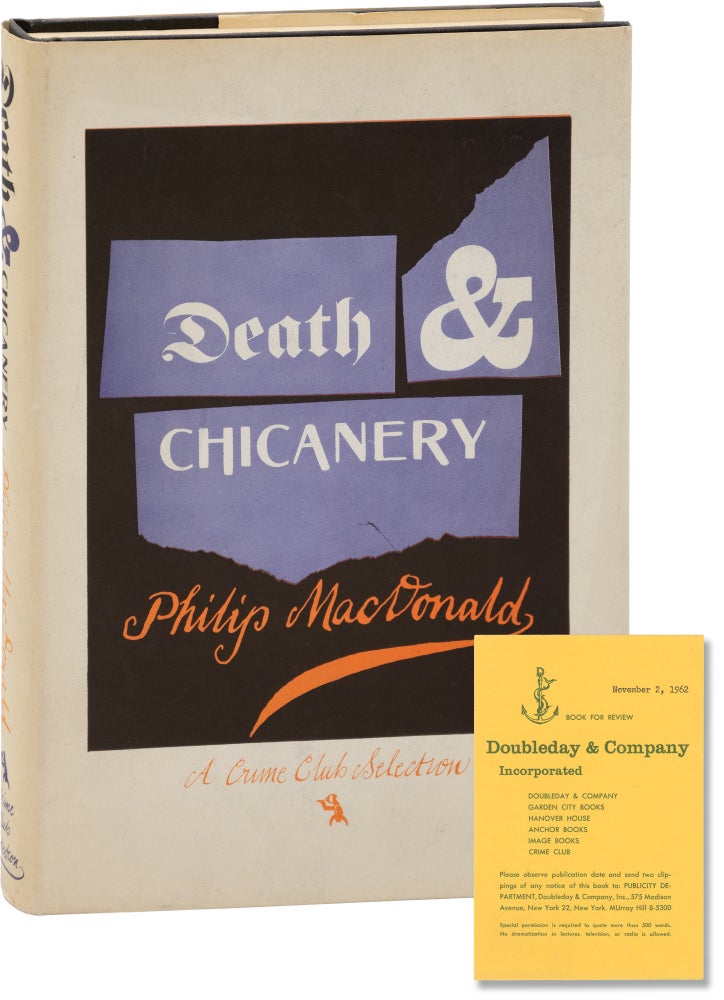 Book #157349] Death and Chicanery (First Edition, Review Copy). Philip MacDonald