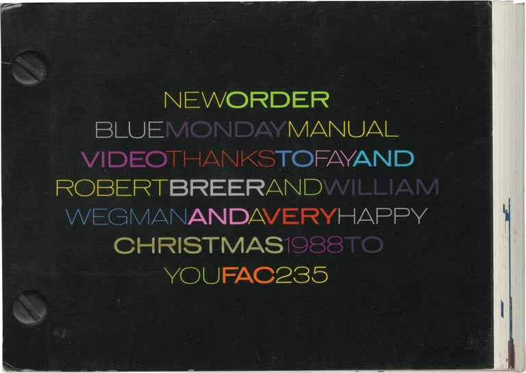 [Book #157488] New Order Blue Monday Manual Video. New Order, Robert Breer, William Wegman, designers.