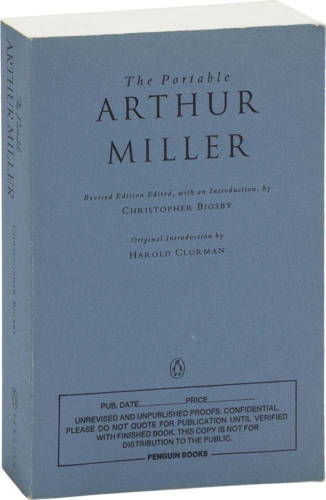Book #157551] The Portable Arthur Miller: Revised Edition (Uncorrected Proof). Christopher Bigsby