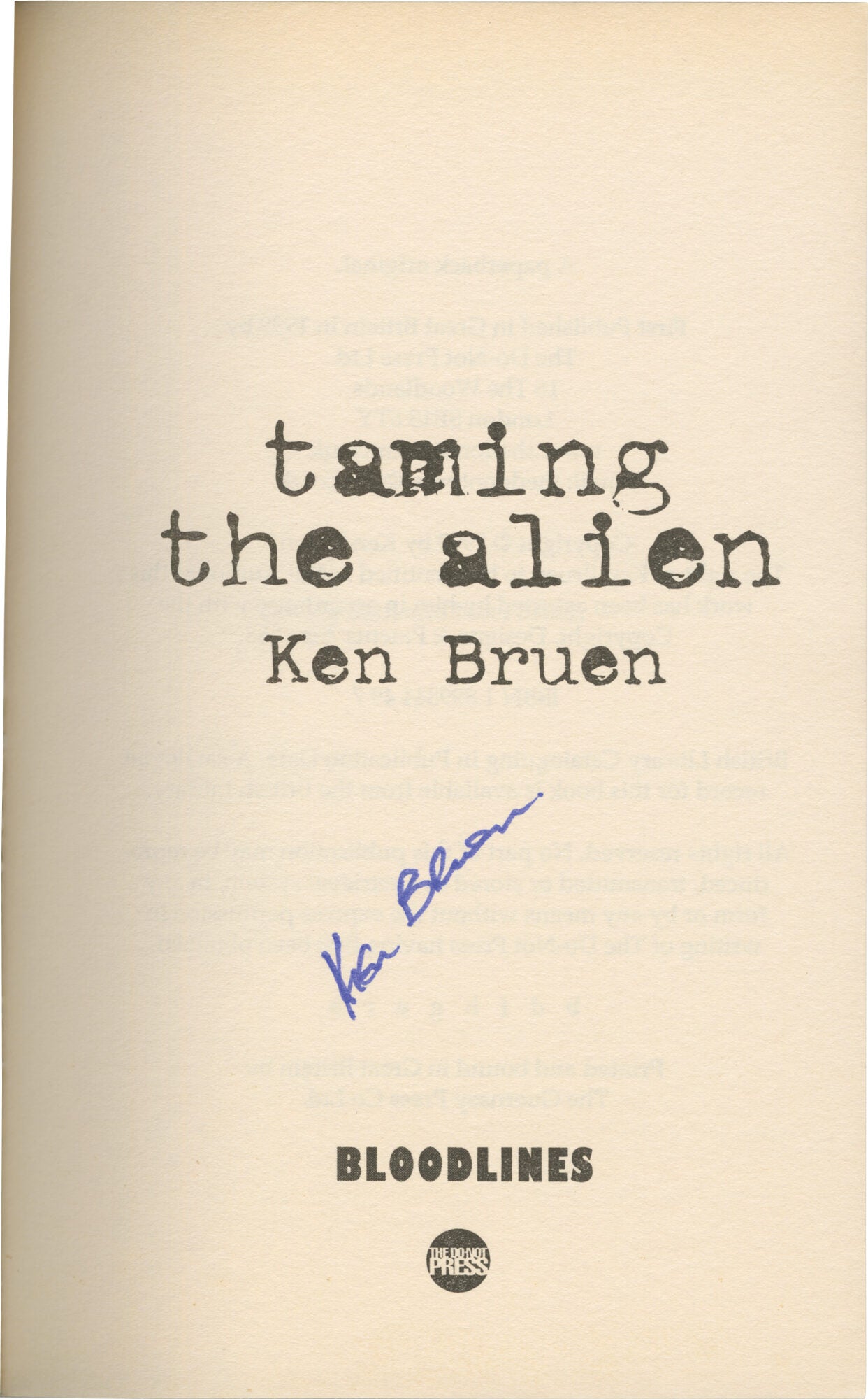 Taming the Alien | Ken Bruen