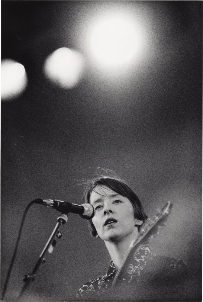 Book #157658] Original photograph of Suzanne Vega performing in Stockholm on June 27, 1989....