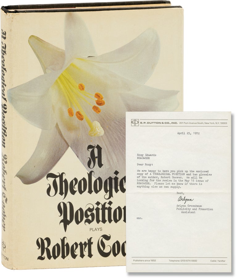 Book #157727] A Theological Position (First Edition, Review Copy). Robert Coover