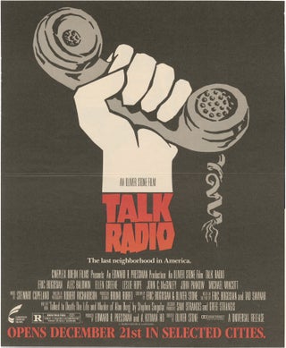 Book #157881] Talk Radio (Original press kit for the 1988 film). Oliver Stone, Stephen Singular,...