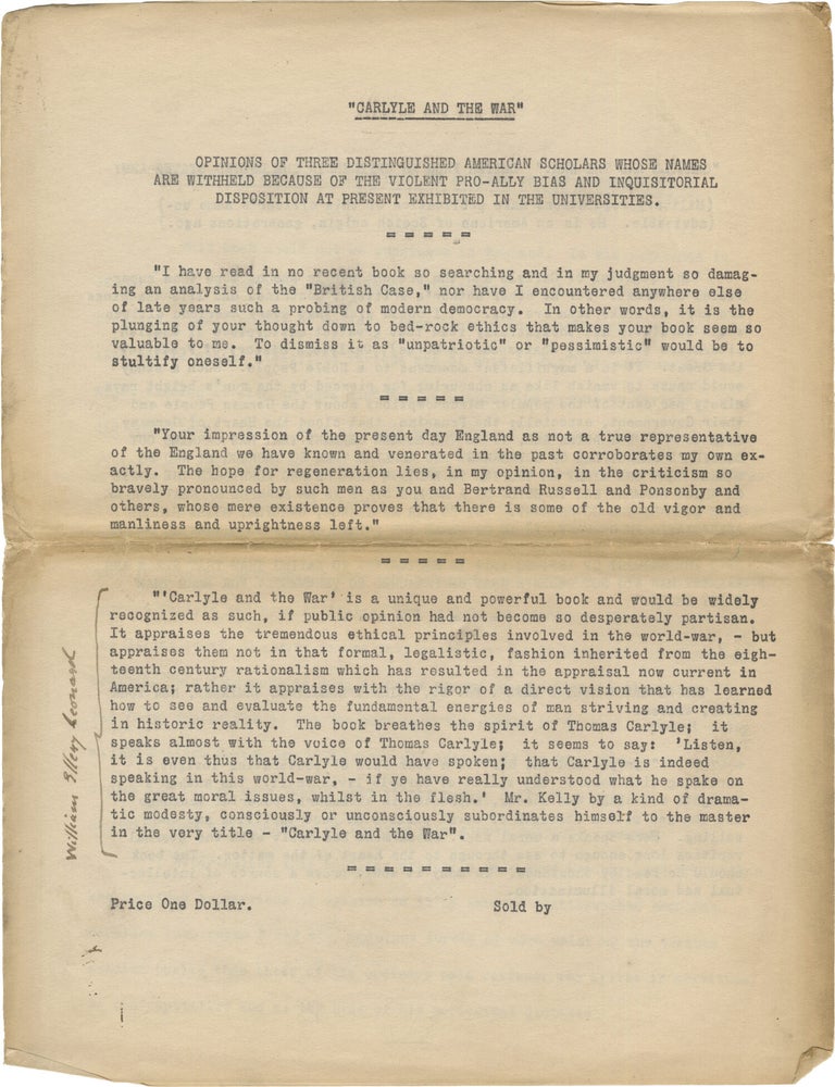 Carlyle and the War