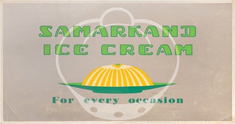 Archive of five advertising signs for Samarkand Ice Cream designed by Wana Derge, circa 1933