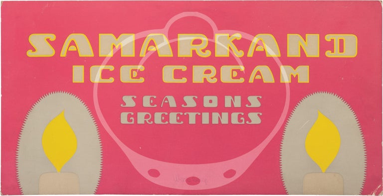 Archive of five advertising signs for Samarkand Ice Cream designed by Wana Derge, circa 1933