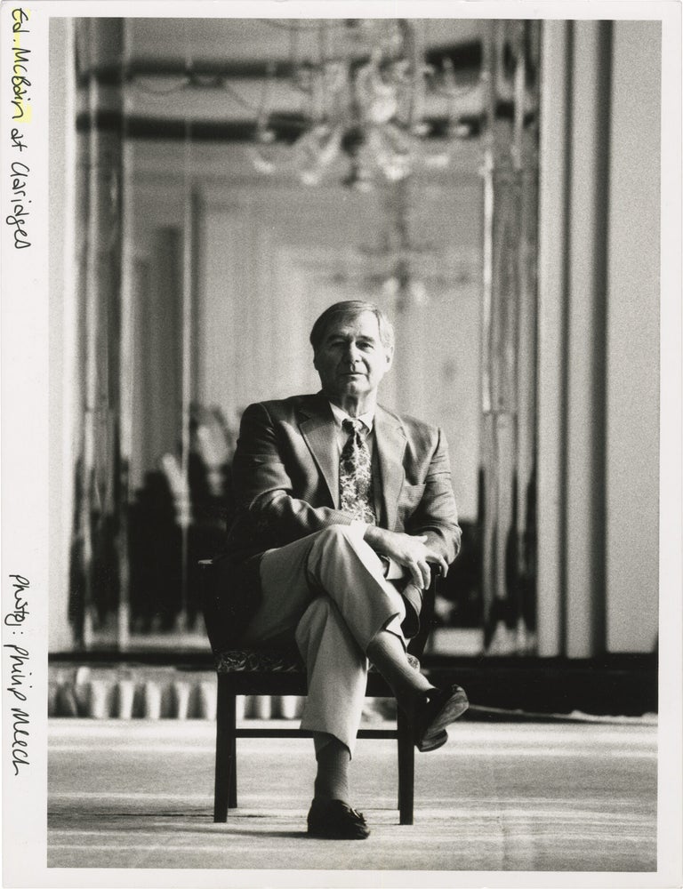 Book #158150] Original photograph of Ed McBain, 1993. Ed McBain, Philip Meech, subject,...
