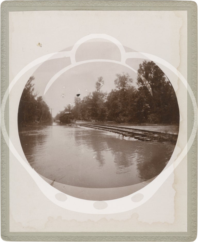 Archive of 46 original photographs of damages and repair work on the New Orleans and Northeastern Railroad [NONE] after a flood, circa 1890s