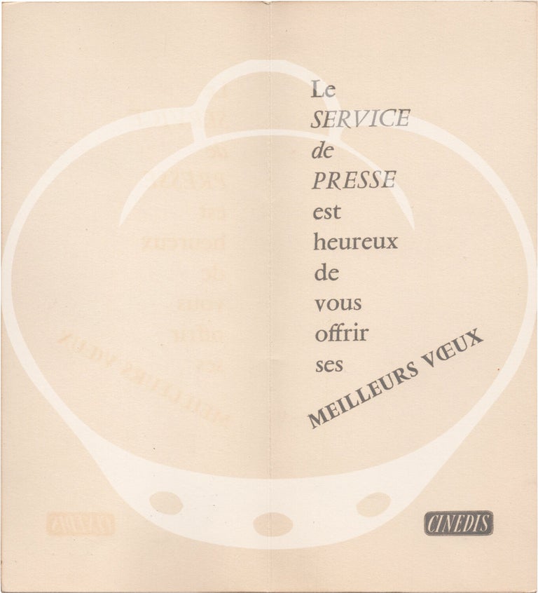 Original 1956 Christmas card from French film distributor Cinedis