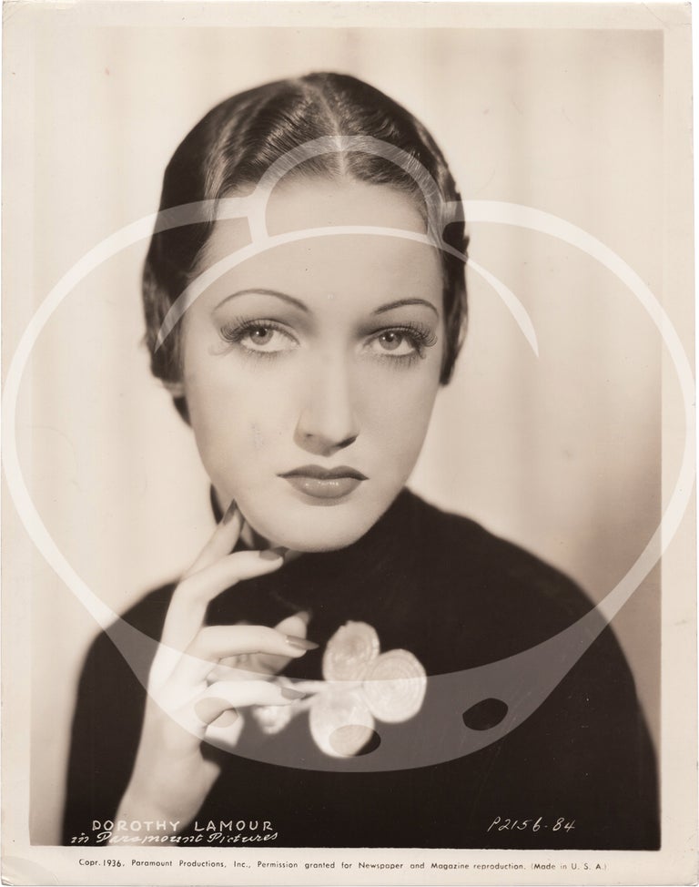 [Book #158275] Original portrait photograph of Dorothy Lamour, 1936. Dorothy Lamour, subject.