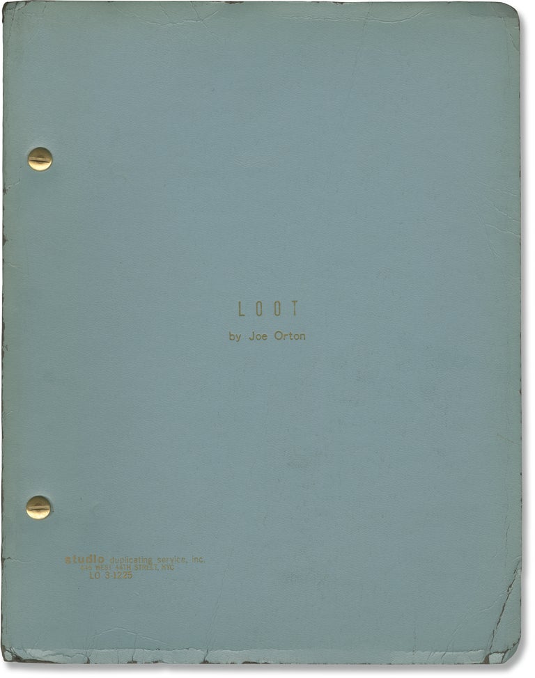 Book #158371] Loot (Original script for the 1968 play). Joe Orton, Derek Goldby, James Hunter...