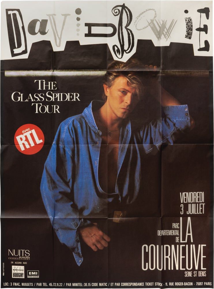 Book #158444] Original French poster from David Bowie's The Glass Spider tour, specific to a...