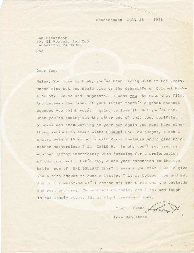 Archive of correspondences, notes, forms, and other documents to and from Sam Peckinpah, circa 1970-1979