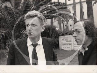 Collection of three photographs of French director and film critic Noël Simsolo with Walerian Borowczyk, Werner Herzog, and Jean Marie Straub, respectively