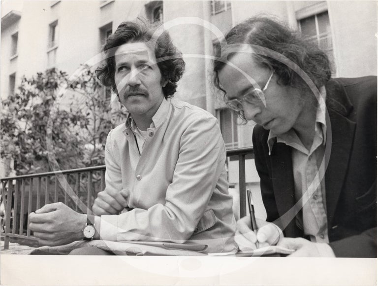Three photographs of French director and film critic Noël Simsolo with Walerian Borowczyk, Werner Herzog, and Jean Marie Straub, respectively