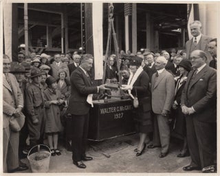 Book #158553] Original photograph of Fred Niblo at the cornerstone-laying ceremony for the...