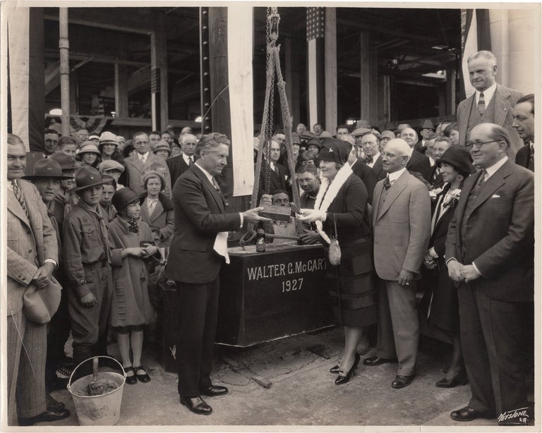 Original photograph of Fred Niblo at the cornerstone-laying ceremony for the Beverly Wilshire...