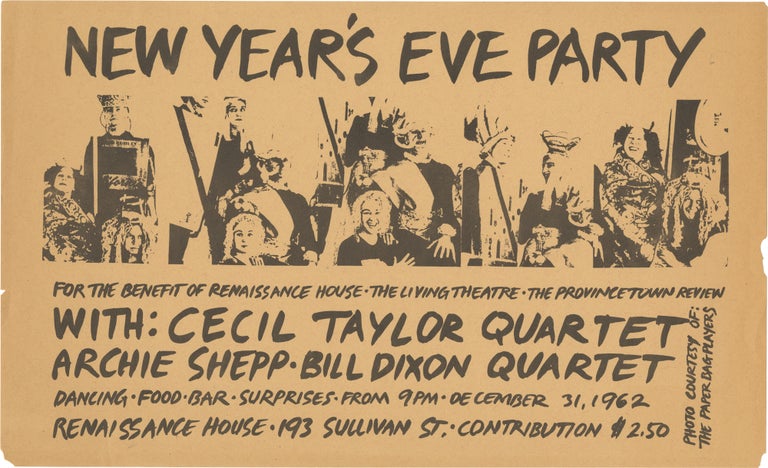 [Book #158576] New Year's Eve Party with Cecil Taylor Quartet and Archie Shepp-Bill Dixon Quartet. Archie Shepp Cecil Taylor Quartet, Bill Dixon, artists.