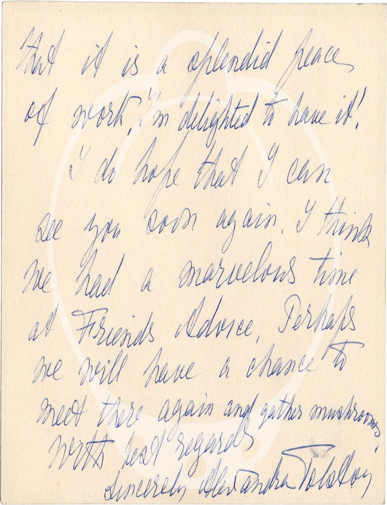 Original manuscript letter signed to cartoonist C.D. Batchelor