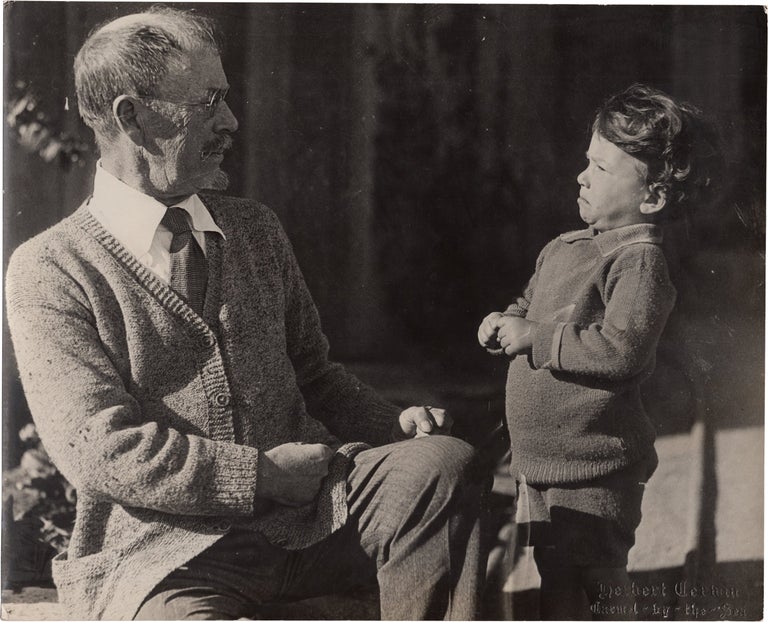 [Book #158605] Original photograph of Lincoln Steffens and his son Pete, circa 1926. Pete Steffens Lincoln Steffens, Herbert Cerwin, subjects, photographer.