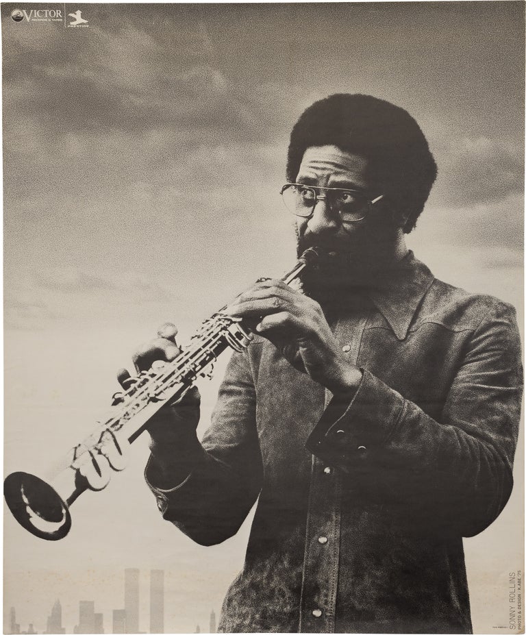 Book #158611] Original Japanese record store poster featuring Sonny Rollins on soprano saxophone....