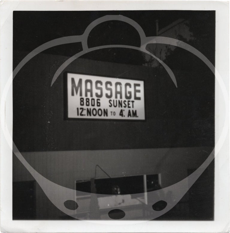 Archive of 117 original evidence photographs documenting Los Angeles massage parlors, circa 1970s