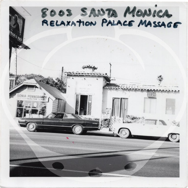 Archive of 117 original evidence photographs documenting Los Angeles massage parlors, circa 1970s