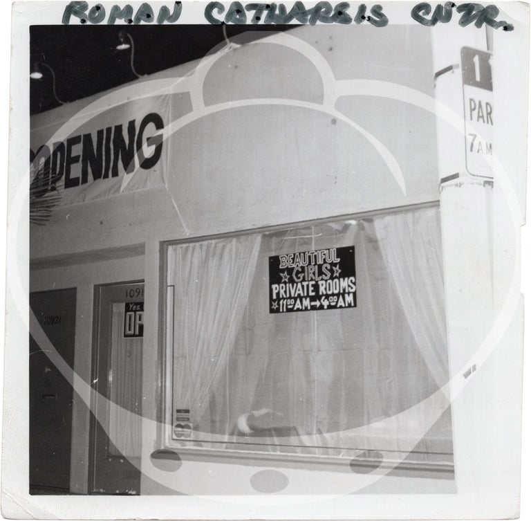 Archive of 117 original evidence photographs documenting Los Angeles massage parlors, circa 1970s