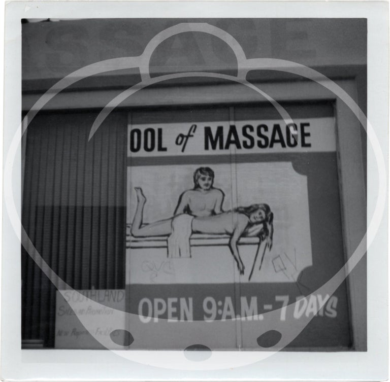 Archive of 117 original evidence photographs documenting Los Angeles massage parlors, circa 1970s