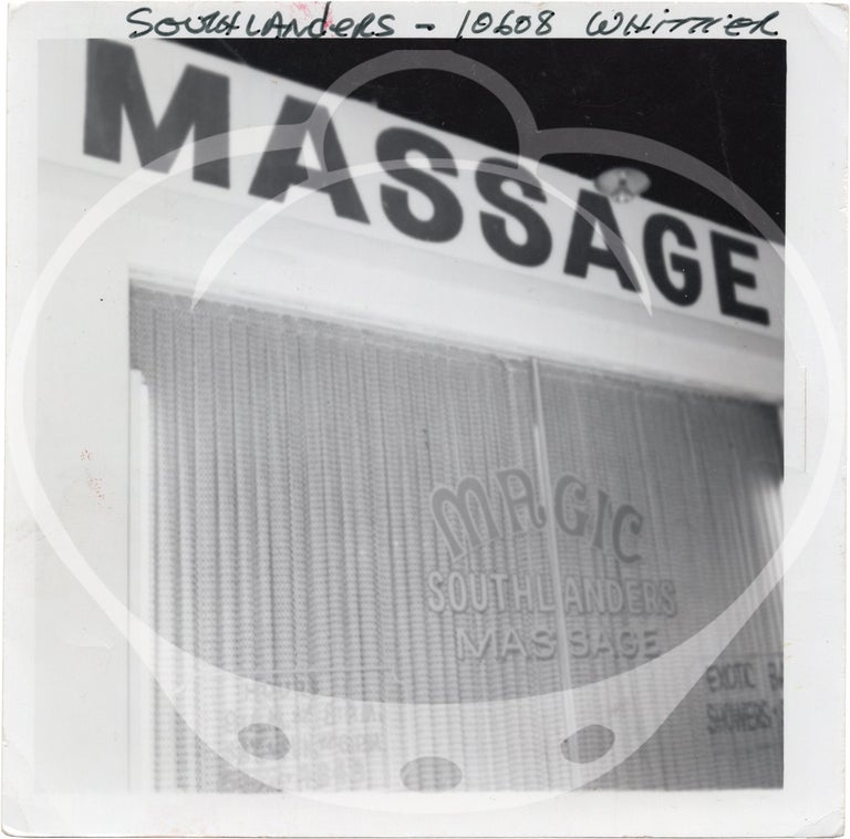 Archive of 117 original evidence photographs documenting Los Angeles massage parlors, circa 1970s