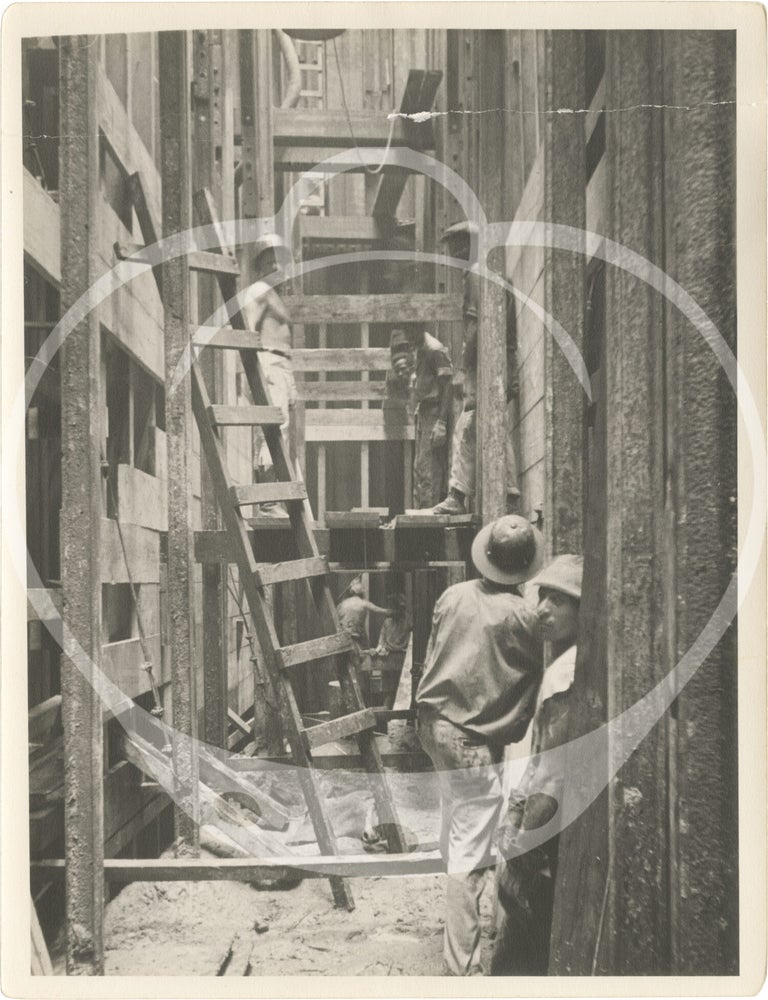 Archive of 64 original photographs documenting reconstruction work on the Panama Canal's Dock 15 in Balboa, 1936-1938